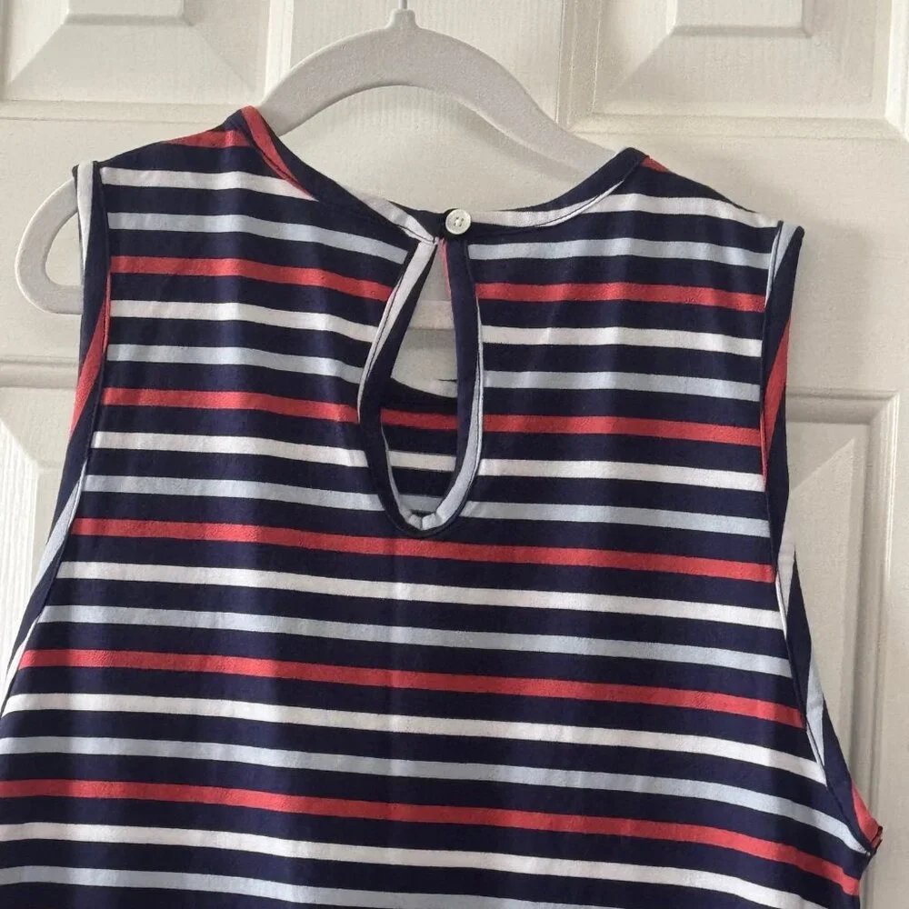 New Classic Prep Girls Addie Romper East Beach Stripe Shortall Size XL
